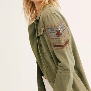Free People embellished military shirt jacket shacket